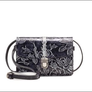 Patricia Nash Bark Leaves Crossbody Bianco Leather